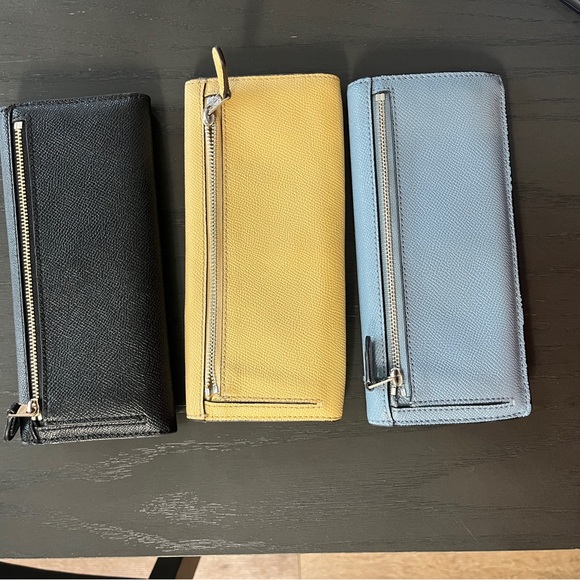 THREE Coach Wallets (yellow, blue, and black) - Picture 2 of 5